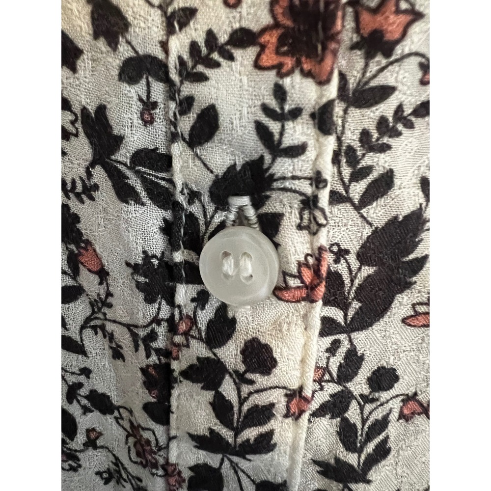 Treasure & Bond Womens 2X Floral Short Sleeve Button Front V-Neck Top Boho - Picture 5 of 6